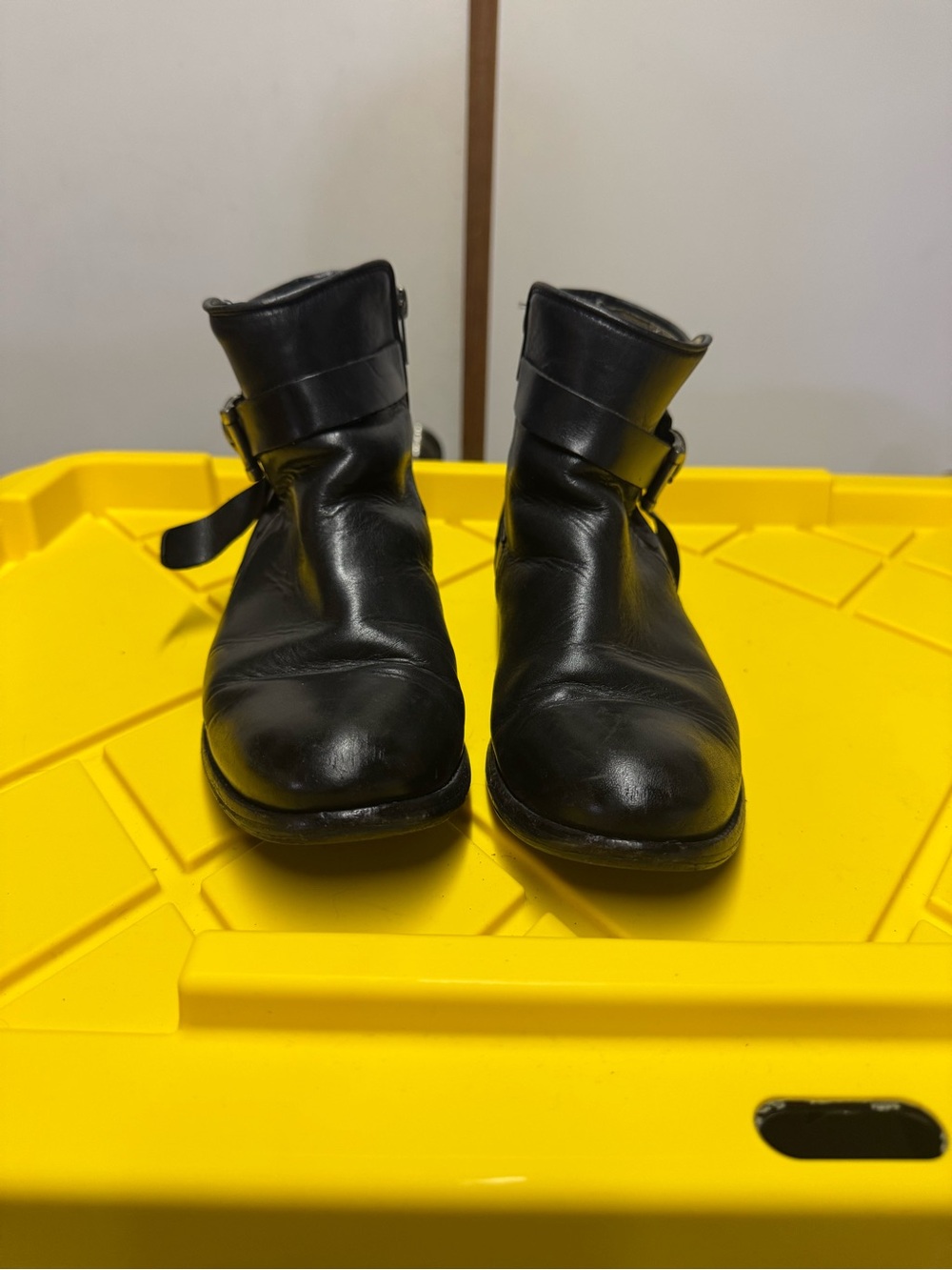 Frye Melissa Knotted Black Leather Harness Moto Ankle Boots Women’s Size 8.5B